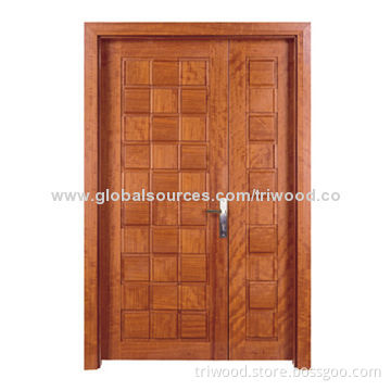 Wooden Door, Laminated Timber Material with Natural Wood Veneer and Eco-friendly Paint